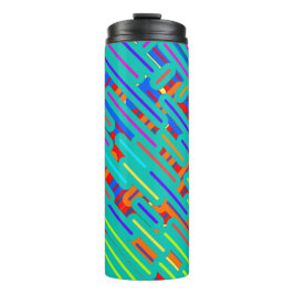 Muster Dress Shirt - farbenfrohe Streifen Muster Thermosbecher