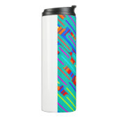 Muster Dress Shirt - farbenfrohe Streifen Muster Thermosbecher (Nach links gedreht)