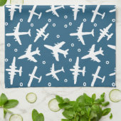 Muster dunkelblau und weiß Luftfahrt Geschirrtuch (Gefaltet)