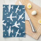 Muster dunkelblau und weiß Luftfahrt Geschirrtuch (Viertel Falte)