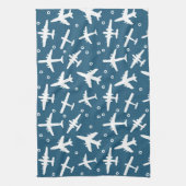 Muster dunkelblau und weiß Luftfahrt Geschirrtuch (Vertikal)
