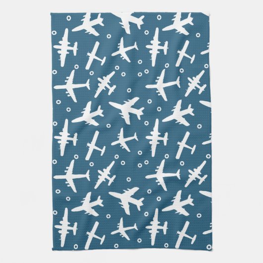 Muster dunkelblau und weiß Luftfahrt Geschirrtuch (Vertikal)