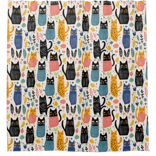 Muster-Duschvorhang für Katzen Duschvorhang (Vorderseite)