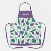 Muster Eggplant und Broccoli mit dem Namen Lila Ap Schürze (Vorderseite)