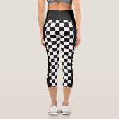 Muster eines benutzerdefinierten schwarzen und wei capri leggings (Rückseite)