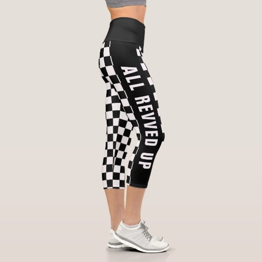 Muster eines benutzerdefinierten schwarzen und wei capri leggings (Rechts)