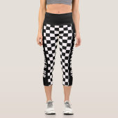 Muster eines benutzerdefinierten schwarzen und wei capri leggings (Vorderseite)