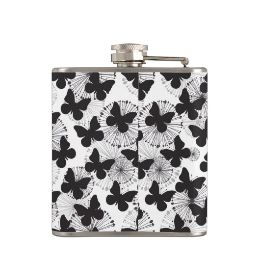 Muster eines Schmetterlinges Flachmann (Rückseite)