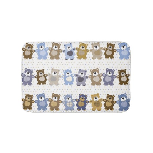 Muster eines Spielzeug-Teddybären Badematte (Vorderseite)