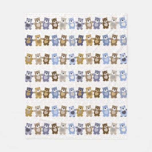 Muster eines Spielzeug-Teddybären Fleecedecke (Vorderseite)