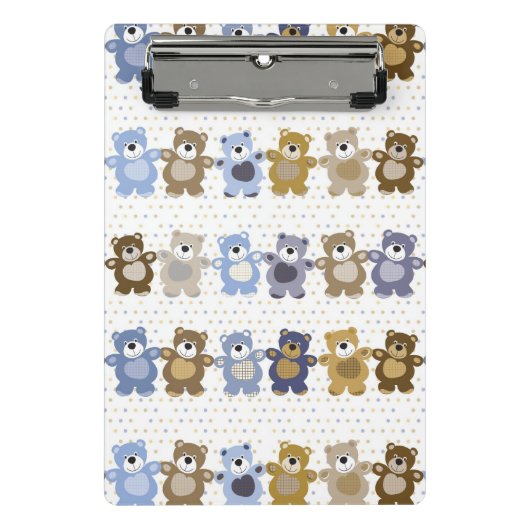 Muster eines Spielzeug-Teddybären Mini Klemmbrett (Vorderseite)