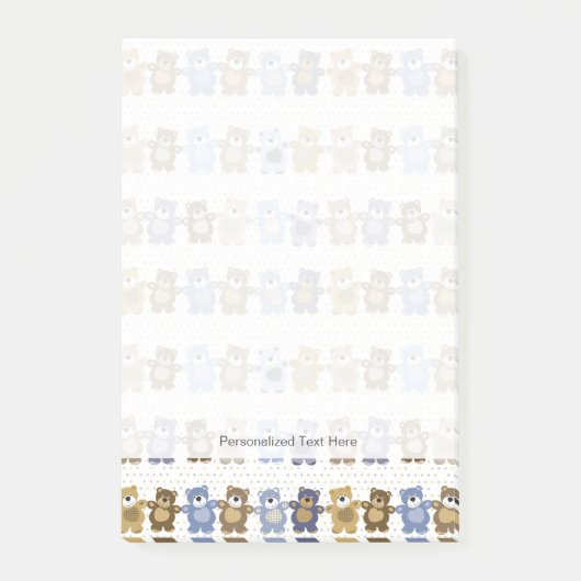 Muster eines Spielzeug-Teddybären Post-it Klebezettel (Vorderseite)