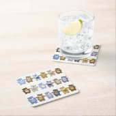 Muster eines Spielzeug-Teddybären Rechteckiger Pappuntersetzer (Vor Ort)