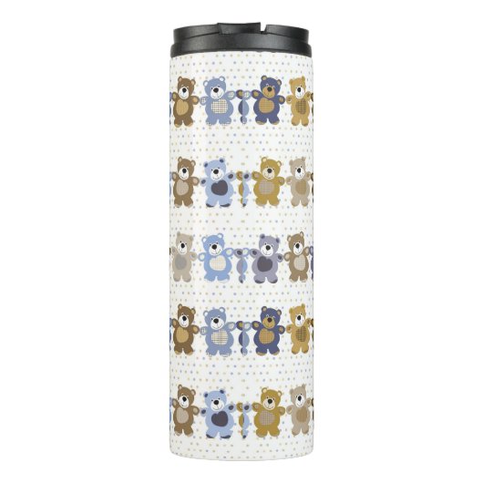 Muster eines Spielzeug-Teddybären Thermosbecher (Rückseite)