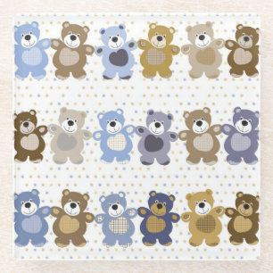 Muster eines Teddybären-Spielzeugs Glasuntersetzer