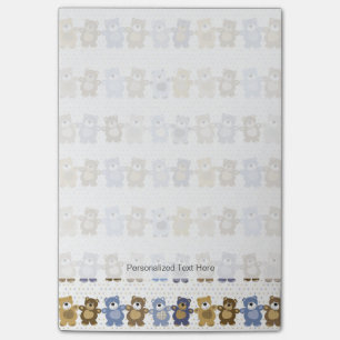Muster eines Teddybären-Spielzeugs Post-it Klebezettel