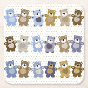 Muster eines Teddybären-Spielzeugs Rechteckiger Pappuntersetzer
