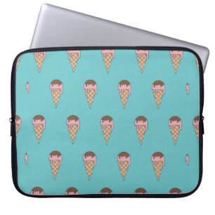 Muster Eiscreme auf pastellfarbenem Hintergrund, V Laptopschutzhülle
