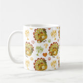 Muster-Erntedank Chanukka der Türkei Menorah Kaffeetasse (Links)