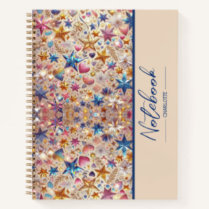 Muster Farbenfrohe Shiny Stars SpiralNotebook Notizblock