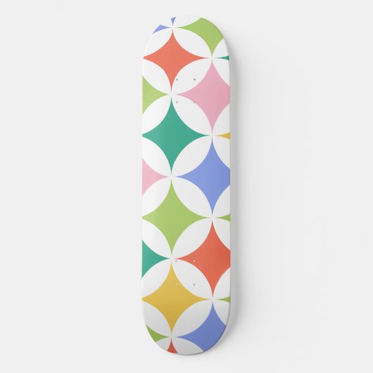 Muster-farbige Abstrakte geometrische Kreise Skateboard (Vorderseite)