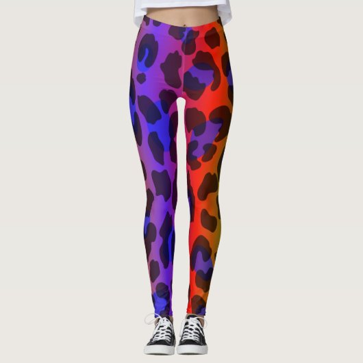 Muster farbige Inspiration Retro Tiger Leggings (Vorderseite)