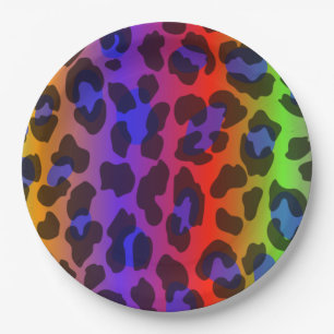 Muster farbige Inspiration Retro Tiger Pappteller