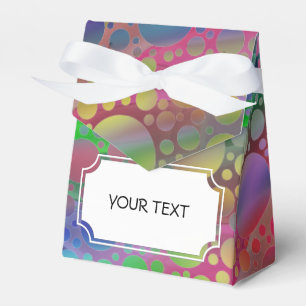 Muster - farbige Punkte + Text- und Hintergrundfar Geschenkschachtel