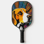 Muster farbiger Beagle Pickleball Schläger (Vorderseite)