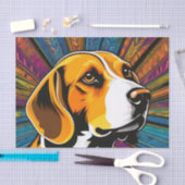 Muster farbiger Beagle Seidenpapier (Handwerk)