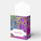 Muster - farbiges Punktgitter + Text & Backgr. Geschenkschachtel (Geöffnet)