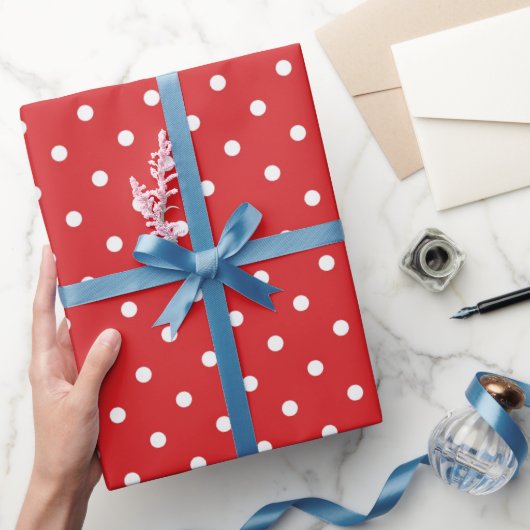 Muster festlicher weißer Punkt Geschenkpapier (Schenken)