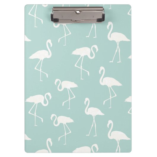Muster Flamingos, Flamingo Muster, Blau Klemmbrett (Vorderseite)
