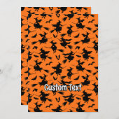 Muster fliegender Hexen Einladung (Vorne/Hinten)