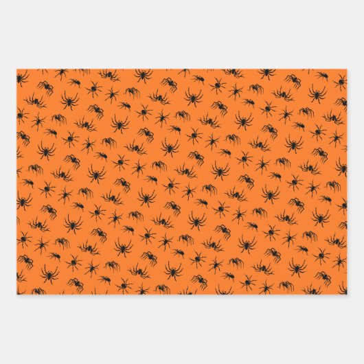 Muster fliegender Hexen, Fledermäuse und Spinnen Geschenkpapier Set (Vorderseite 3)