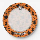 Muster fliegender Hexen Pappteller (Vorderseite)