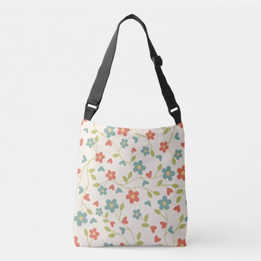 Muster Floral Crossbody Bag Tragetaschen Mit Langen Trägern (Vorderseite)