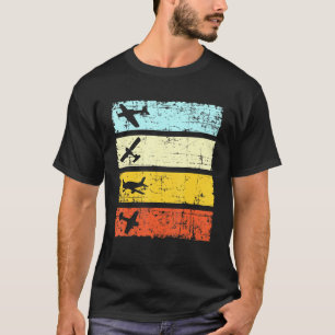 Muster-Flugzeug Flugmodell Flugzeug rückwärts Vint T-Shirt