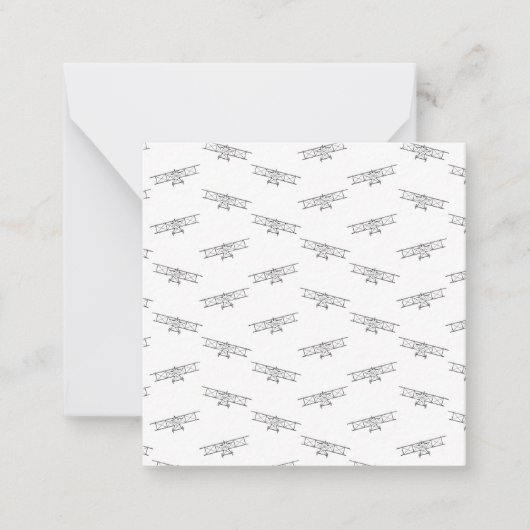 Muster-Flugzeug für Schwarz-Weiß-Flugzeuge Mitteilungskarte (Vorderseite)