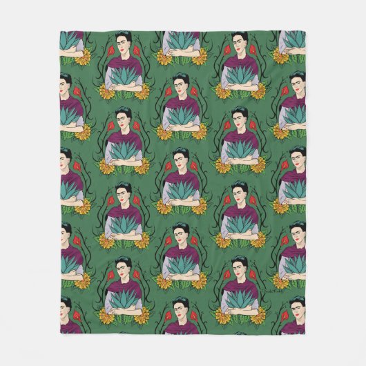 Muster Frida Kahlos | MI Mexiko Lindo Fleecedecke (Vorderseite)