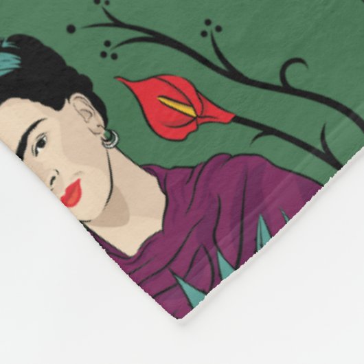 Muster Frida Kahlos | MI Mexiko Lindo Fleecedecke (Ecke)