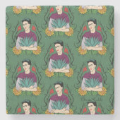 Muster Frida Kahlos | MI Mexiko Lindo Steinuntersetzer (Vorderseite)