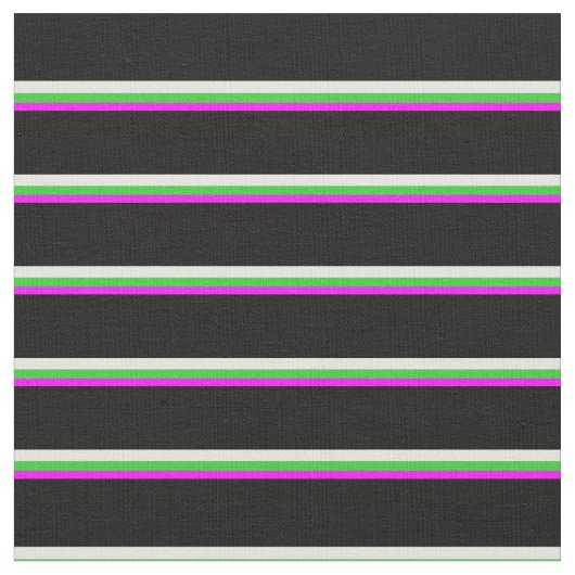 Muster Fuchsia, Lime Green, Beige & Black Lines Stoff (Nahaufnahme)