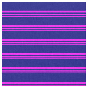 Muster Fuchsia und Blue Stripes Stoff