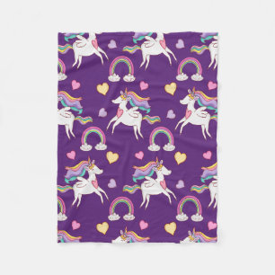 Muster Funny Unicorn Magic Horn Niedlich Fleecedecke