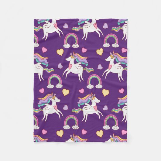 Muster Funny Unicorn Magic Horn Niedlich Fleecedecke (Vorderseite)