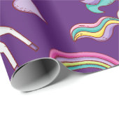 Muster Funny Unicorn Magic Horn Niedlich Geschenkpapier (Rolleneckpunkt)