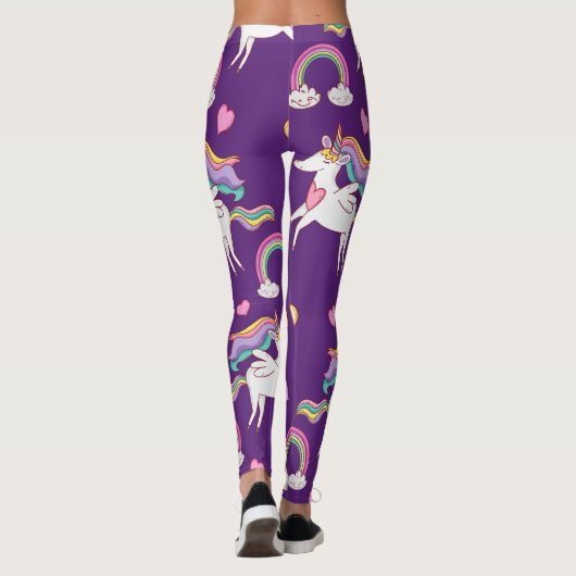 Muster Funny Unicorn Magic Horn Niedlich Leggings (Rückseite)