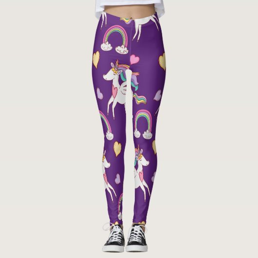 Muster Funny Unicorn Magic Horn Niedlich Leggings (Vorderseite)