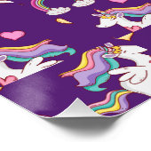 Muster Funny Unicorn Magic Horn Niedlich Poster (Ecke)